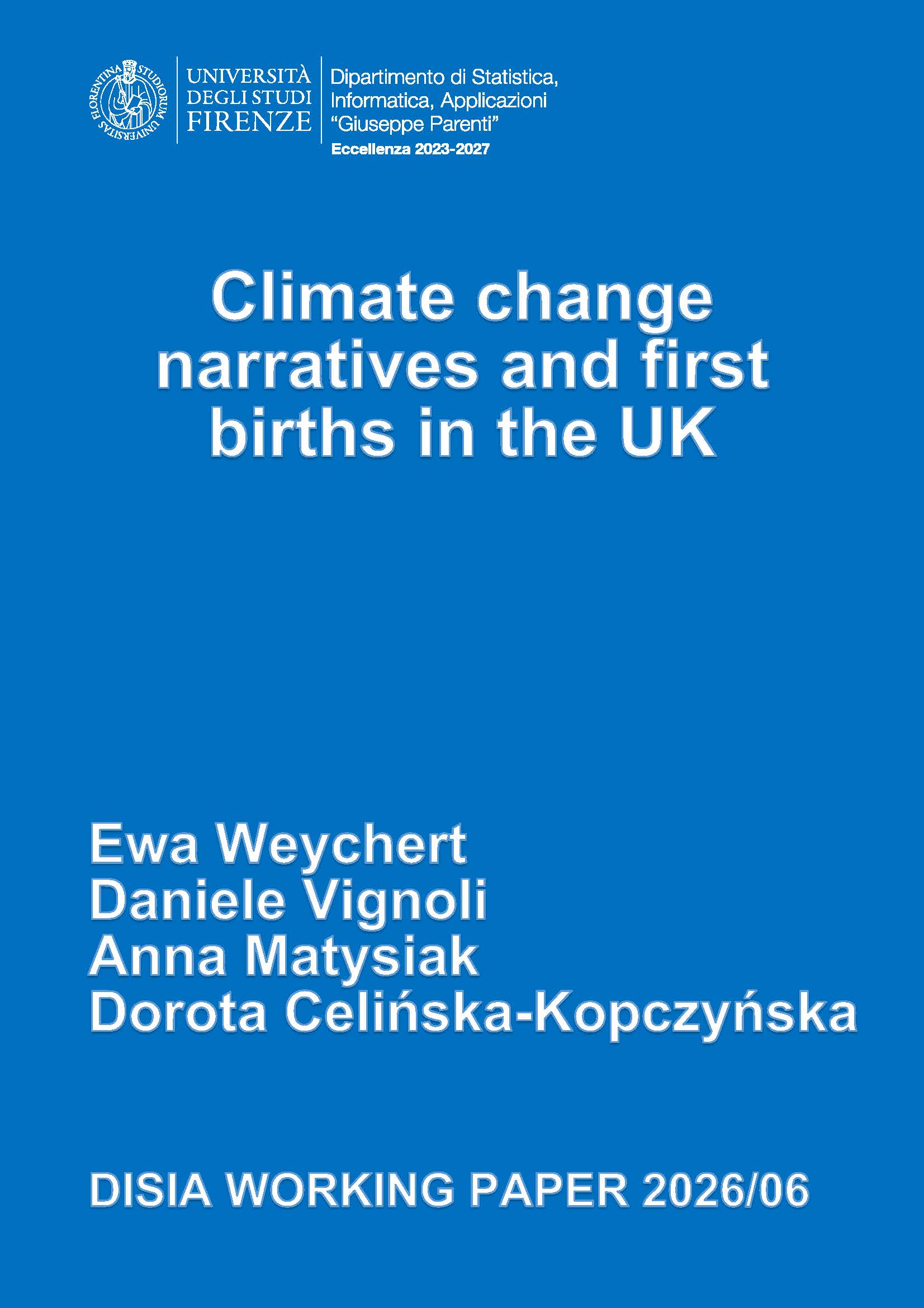 Climate change narratives and first biths in the UK